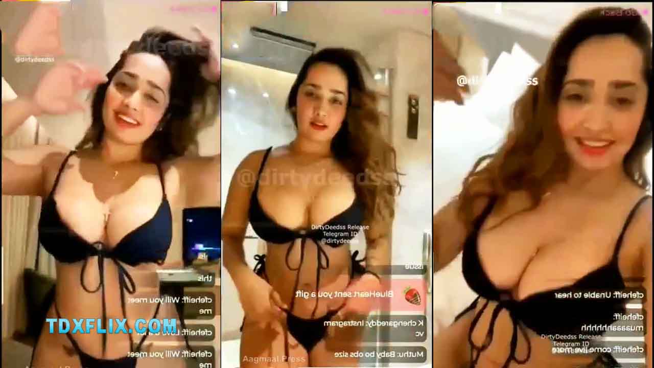 Aditi Mistry Nude Black Bikini Video